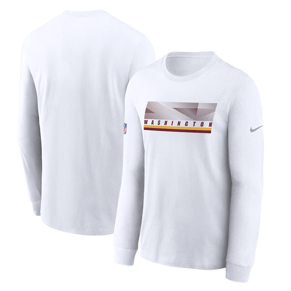 Washington Football Team 2020 White Sideline Impact Legend Performance Long Sleeve NFL T-Shirt (All Size)